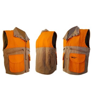 Gilet wood 100% cotone cerato beige e orange