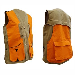 Gilet terminio in canvas leggero beige/orange
