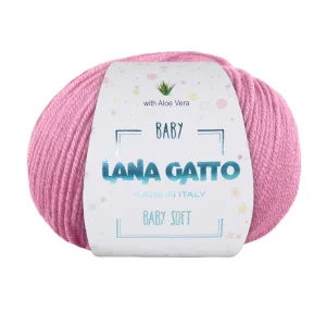 Gomitolo 100% Pura Lana Vergine Merino Extrafine con Aloe Vera, Lana Gatto - Tonalità Rosa