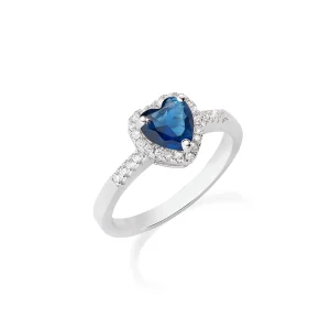 Anello Rodio Cuore dell'Oceano Blu