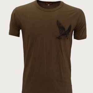 T-shirt in cotone stampa beccaccia/cinghiale