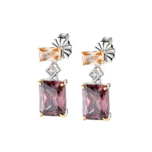 Orecchini Cocktail Zirconi Brown e Champagne