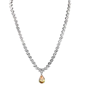 Collana Girocollo Stardust con Zirconi Bianchi e Goccia Gialla