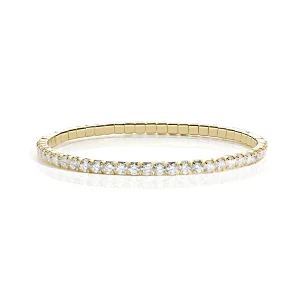 Bracciale Tennis Elastico in Ottone Placcato Oro 18k