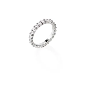Anello Veretta Zirconi Bianchi