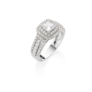 Anello a Fascia con Zircone Taglio Princess