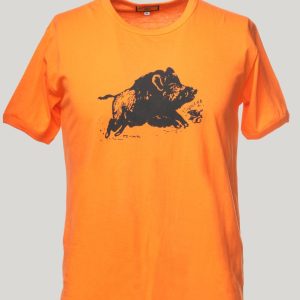 T-shirt in cotone stampa cinghiale/beccaccia