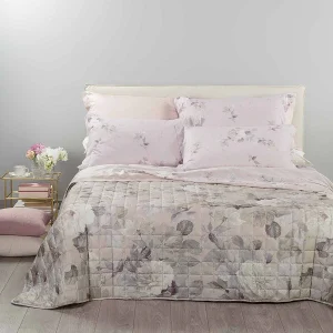 Copriletto Trapuntato Rosa Alba Matrimoniale 260x270 in Raso di Cotone Caleffi