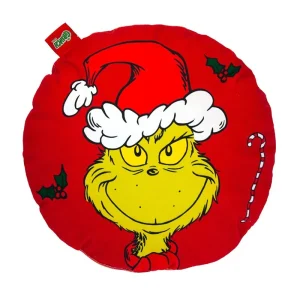 Cuscino Arredo Grinch Rotondo Natalizio 38 cm di Hermet