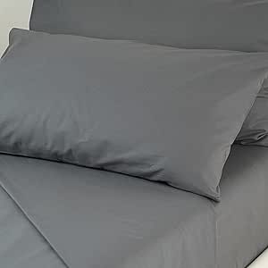Galeone – Biancheria e Tessuti | Completo Set Lenzuola Copriletto e Federe Cuscino di Puro Cotone 100% Varie misure colore grigio
