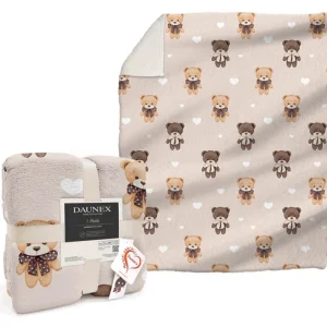 Plaid Morbidotto Light disegno Orsacchiotti in morbido pile di Daunex 360 gr/mq  (130X160 cm)