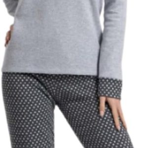 Galeone – Biancheria e Tessuti Pigiama Donna invernale Linea Prestige con taschino Colore Grigio