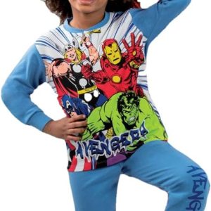 Sabor Pigiama Bambino Manica Lunga in Cotone Interlock – Avengers